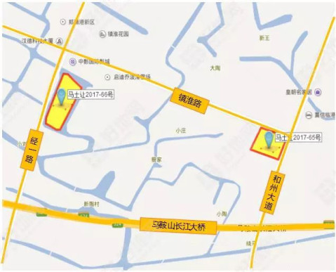 马鞍山郑蒲港新区出让2宗宅地, 总起价2.8亿