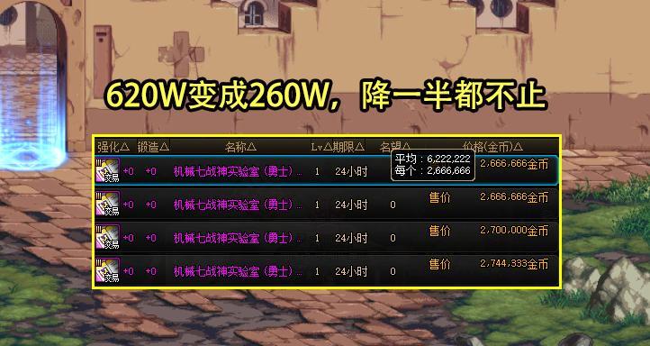 DNF: 战神本直通BOSS要加快了! GB4必刷, 12.08金绿将成白菜价