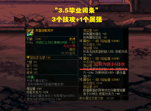 DNF: 3.5词条算毕业装备吗? 特殊3件套横向对比, 15属强很鸡肋