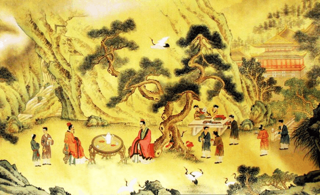 古人论道,古人鞠躬,古人乘凉_大山谷图库