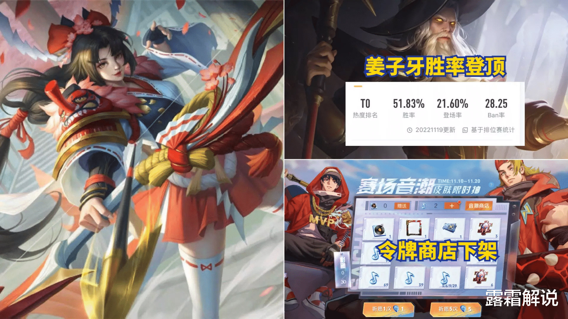 姜子牙出场率登顶, 胜率回升, 令牌活动下架, 伽罗预定世冠传说