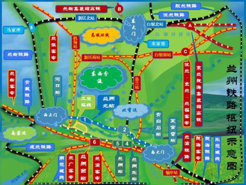 新的规划2)2017年6月开工的中兰客专在白银经济区布置6个站台.