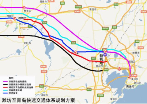 一條城軌從濰坊北站經平度直達青島五四廣場