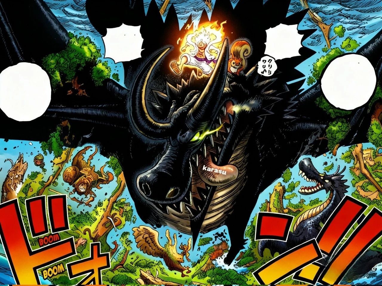 海贼王1175话情报, 洛基人兽形大战伊姆, 回忆和四皇红发的大战