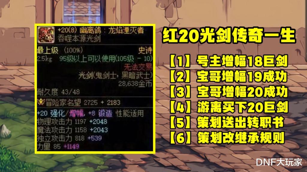 DNF: 旭旭宝宝爆料, 红20剑魂卖掉了, 成交价格创历史第一