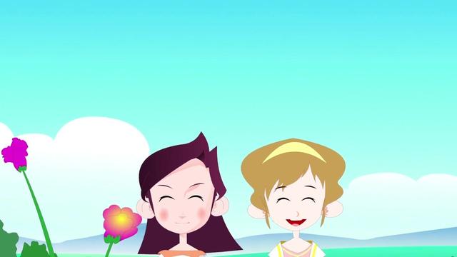 妹妹背着洋娃娃