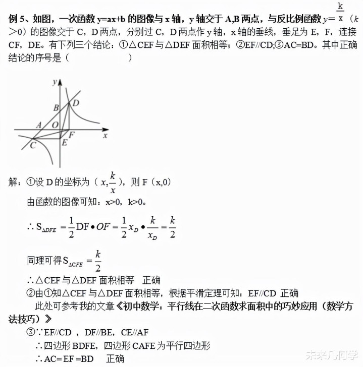 初中数学 与反比例函数相关的图形面积与结论模型 必须掌握 全网搜