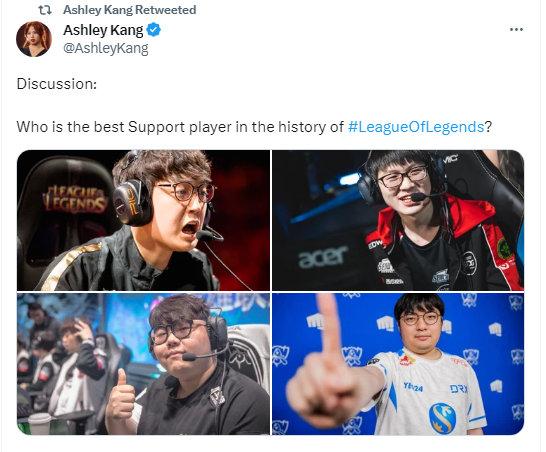 一个问题谁是LOL历史上最好的辅助选手？大家觉得是谁？cr.Ashle