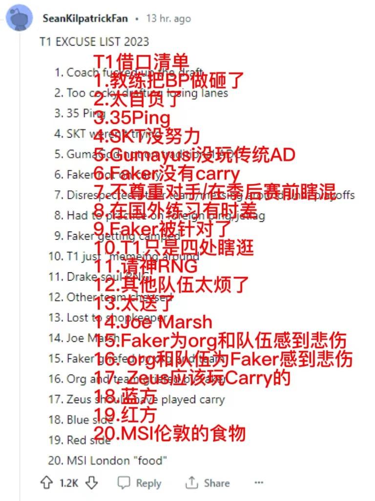 【赛后海外评论】&ldquo;LPL是MSI的神&rdquo;&ldquo;T12023借口清单如下&ldquo;