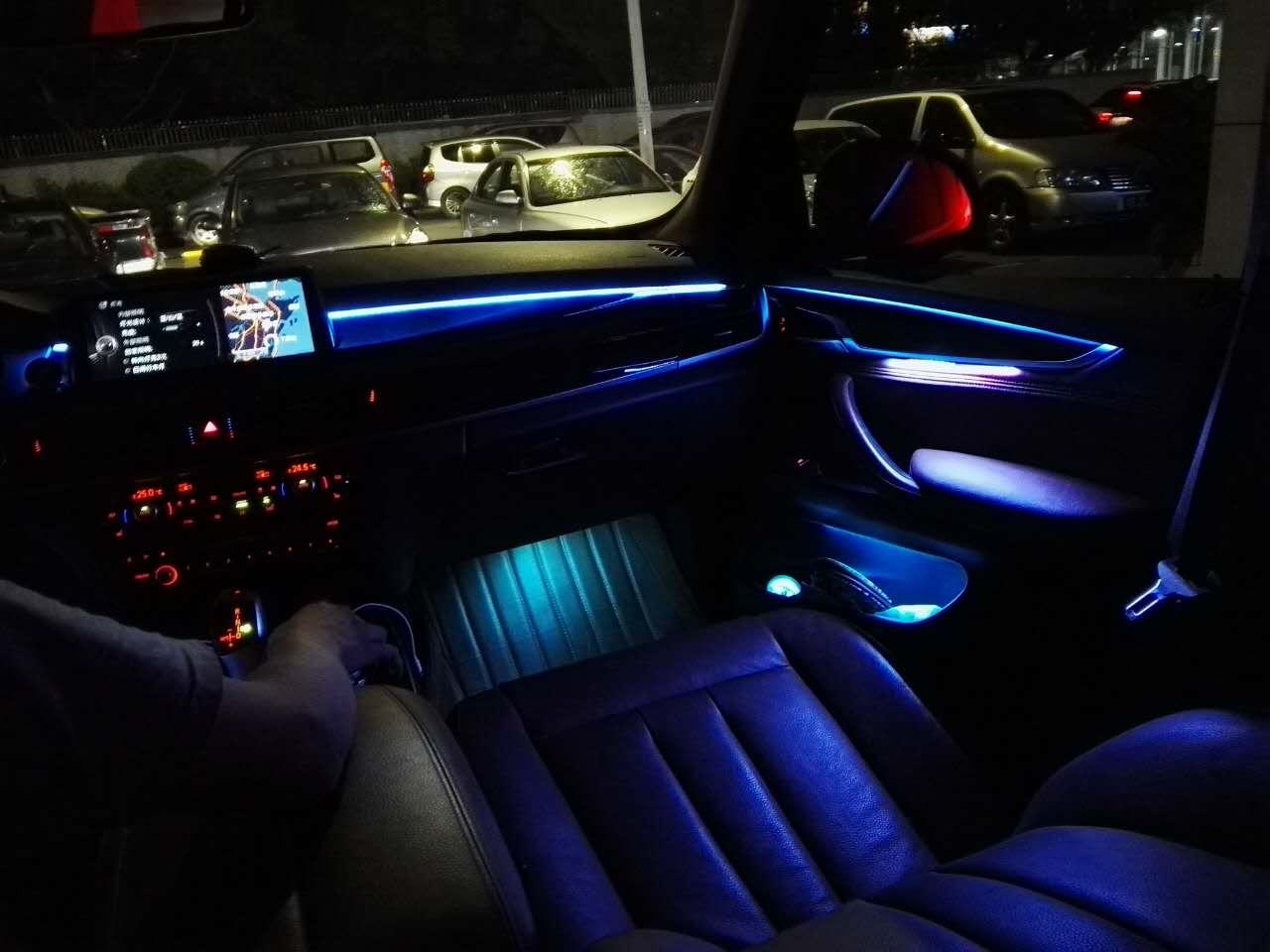 宝马x5改装九色氛围灯 夜色神器, 让你在车上的夜里从此不孤单