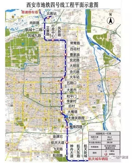 西安地鐵4號線2018年開通, 沿線22個樓盤將受益