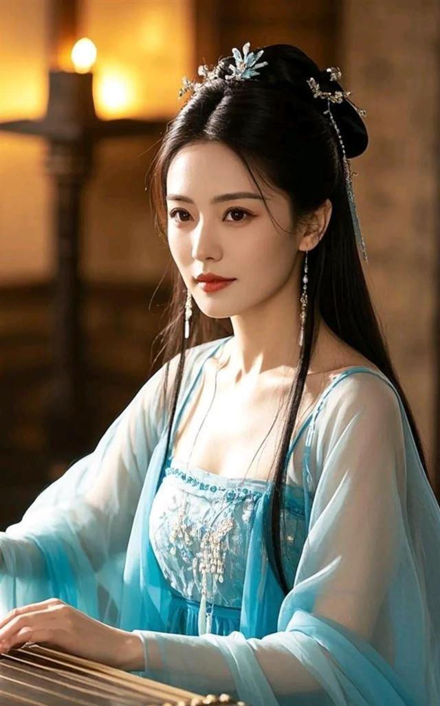 高圆圆 一身蓝色古装杨玉环惊艳亮相, 引发热议, 原创!